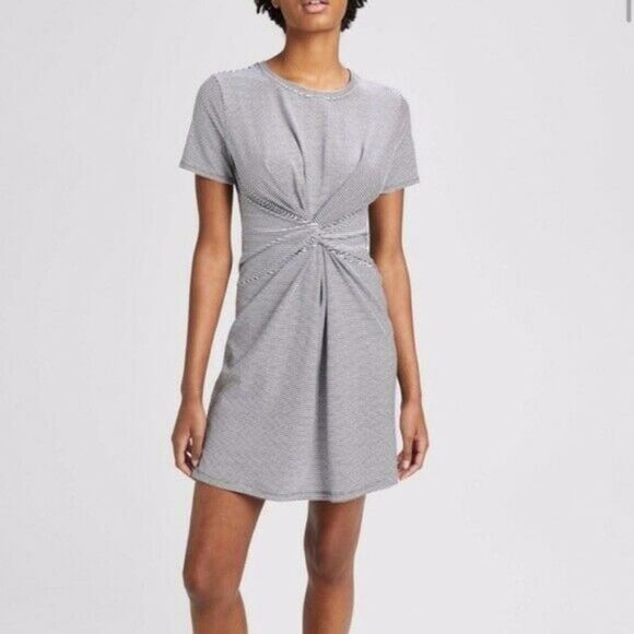 Theory Dresses & Skirts - Theory Knotted Striped Pima Cotton Dress